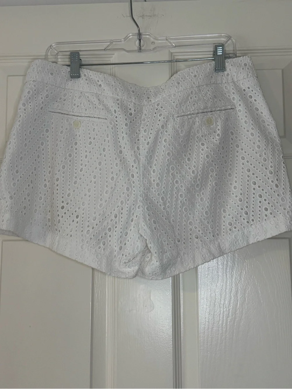Saint Tropez West White Eyelet High-Waist Shorts